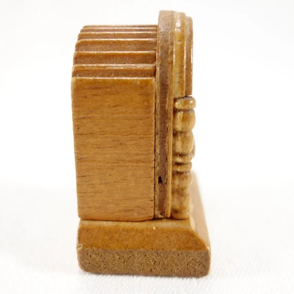 Vintage Wood Miniature Dollhouse Antique‎ Radio Accessory 1 5/8